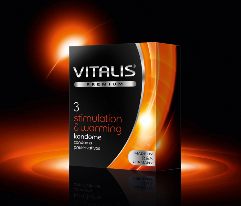 Презервативы "Vitalis Stimulation&Warming" возбуждающие, 3шт 