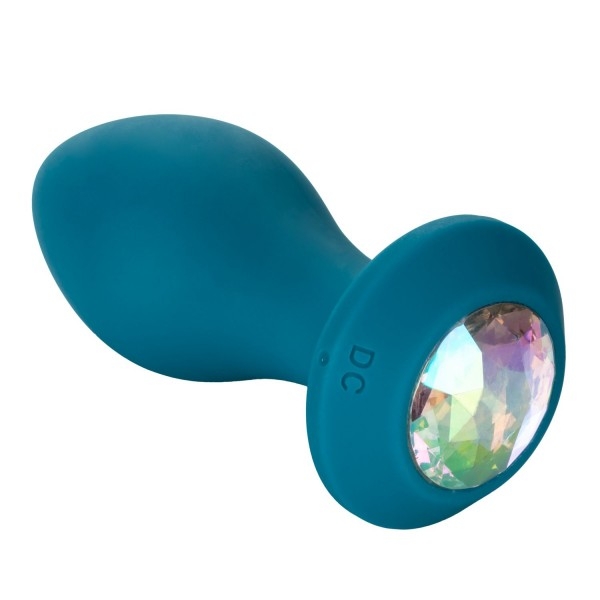 Пробка с вибрацией "Power Gem M" с кристаллом, зеленая 