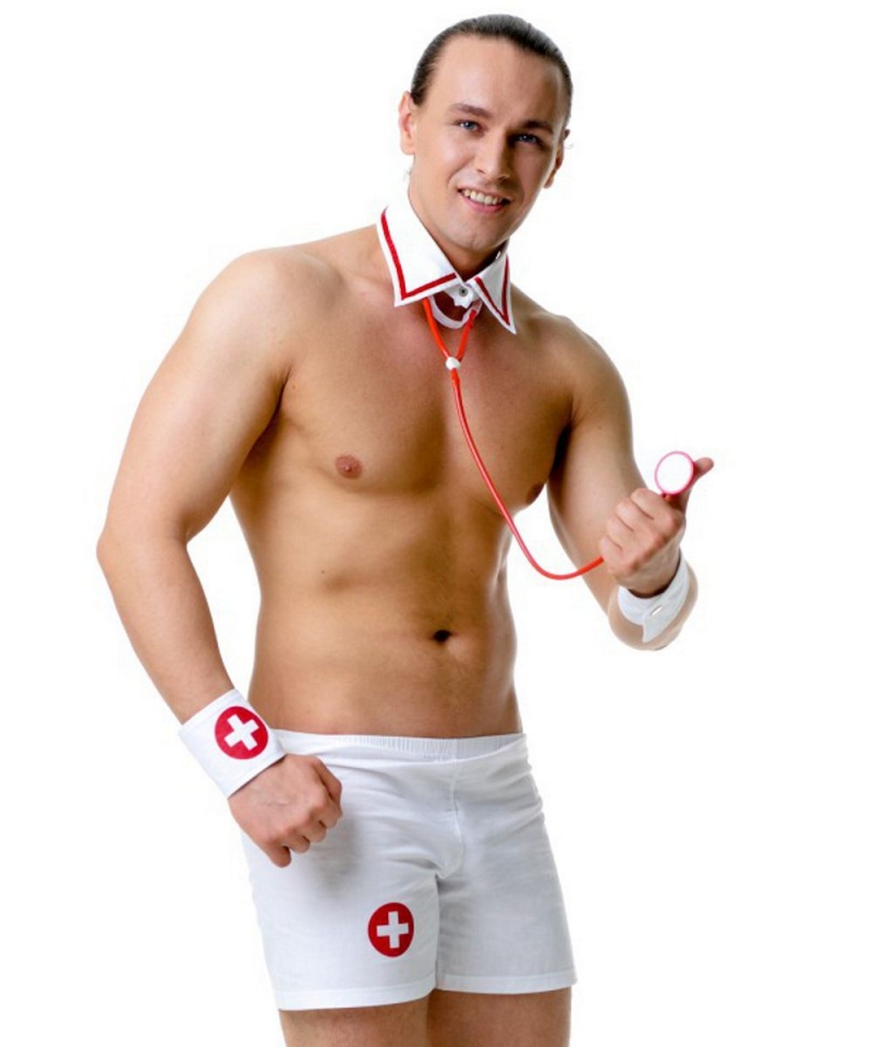 Костюм медбрата "Le Frivole" шорты, воротник, манжеты, стетоскоп, S/L 