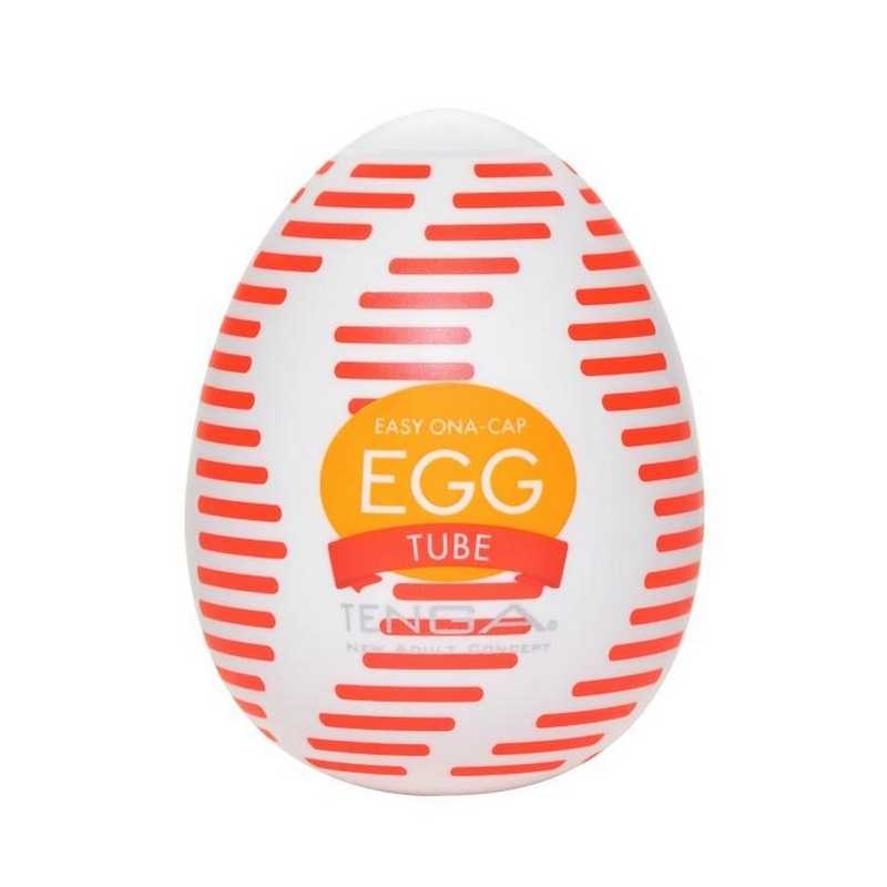 Мастурбатор "Tenga Egg Tube" с рельефом в виде лепестков 
