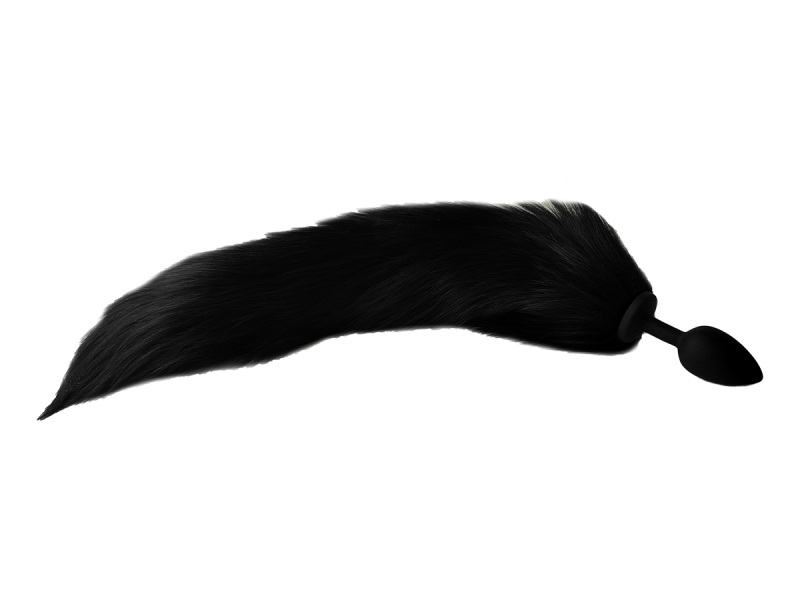 Пробка с объемным черным хвостом "Vandersex" черная, S 
