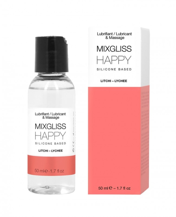 Флюид на силиконовой основе "MixGliss Happy" с ароматом личи, 50ml 